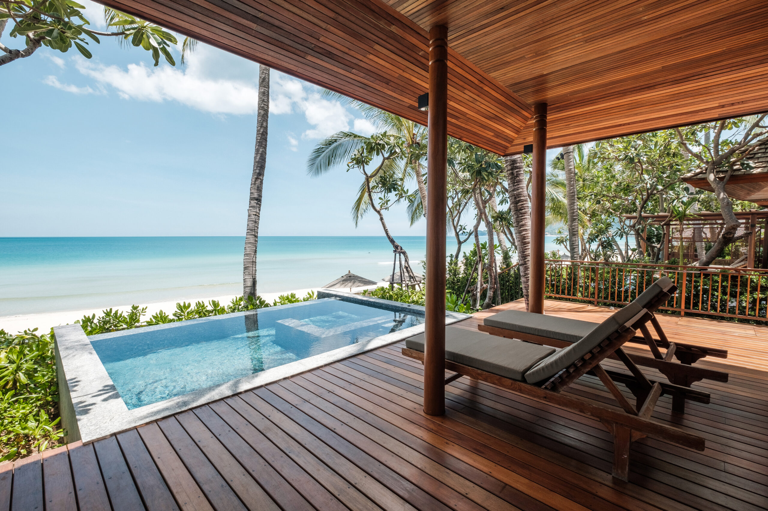 Beachfront villa, 1 bedroom with private pool
